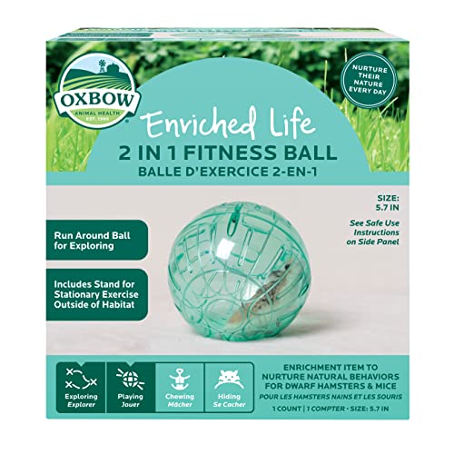 Oxbow Enriched Life Kleintierspielzeug – Fitnessball für Zwerghamster & Mäuse (2 in 1 Fitnessball) von Oxbow