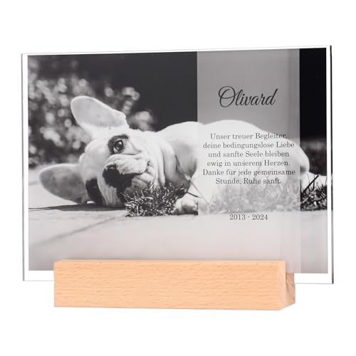 OXYEFEI Personalisiert Gedenktafel Hund,Acrylfoto-Gedenktafel für Hunde zum Gedenken und zur Beileidsbekundung Personalisiert mit Foto Geschenk für Hundebesitzer (Querformat) von OXYEFEI