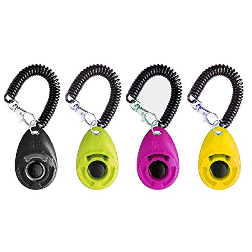 Mossworld Dog Training Clicker with Wrist Strap - OYEFLY Durable Lightweight Easy to Use, Pet Training Clicker for Cats Puppy Birds Horses. Perfect for Behavioral Training 4-Pack (4colour) von OYEFLY
