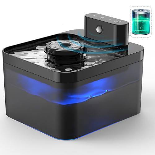 OYES Kabelloser Katzen-Wasserbrunnen: Batteriebetriebener Haustier-Wasserbrunnen, 2,2 l, Automatischer Katzenbrunnen mit Bewegungssensor und leiser Pumpe OYES Kabelloser Katzen-Wasserbrunnen: Batteriebetriebener Haustier-Wasserbrunnen, 2,2 l, Automatischer Katzenbrunnen mit Bewegungssensor und leiser Pumpe von OYES