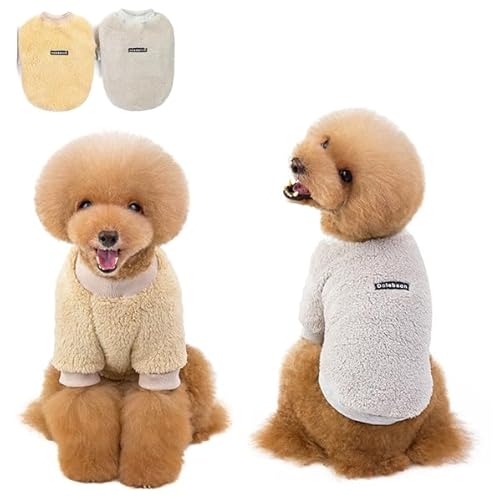 OYIWINMI Hundepullover 2 Stück, Hunde Klamotten Grau und Braun, Warm Fleece Haustierpullover für Kleine Mittel Hunde, Weiche Welpenkleidung Winter Herbst, Geeignet für Chihuahua Bichon Bulldogge(L) OYIWINMI Hundepullover 2 Stück, Hunde Klamotten Grau und Braun, Warm Fleece Haustierpullover für Kleine Mittel Hunde, Weiche Welpenkleidung Winter Herbst, Geeignet für Chihuahua Bichon Bulldogge(L) von OYIWINMI