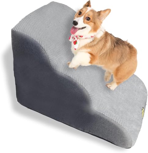 Haustiertreppe für kleine Hundetreppe für Sofa und Bett aus hochdichtem Schwammtreppe mit abnehmbarem waschbarem Bezug, rutschfester Boden von OYLZ