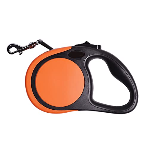 5 Meter einziehbare Hundeleine Ausziehbar für Hunde bis 20 kg mit 1 Touch-Lock und Entriegelung für stärkere Hundeleinen Einziehbar (Orange) von OYUEGE