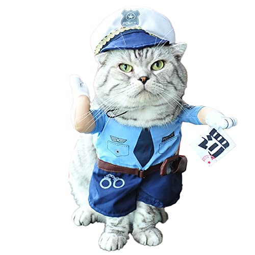 Haustier Hund Katze Halloween Kostüme, Der Cowboy für Party Weihnachten besondere Anlässe Kostüm, West Cowboy Uniform mit Hut, Lustiges Haustier Cowboy Outfit Kleidung 【L Type-2】 von OYUEGE
