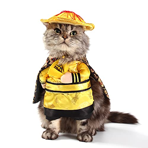 Haustier Hund Katze Halloween Kostüme, Der Cowboy für Party Weihnachten besondere Anlässe Kostüm, West Cowboy Uniform mit Hut, Lustiges Haustier Cowboy Outfit Kleidung 【L Type-7】 von OYUEGE
