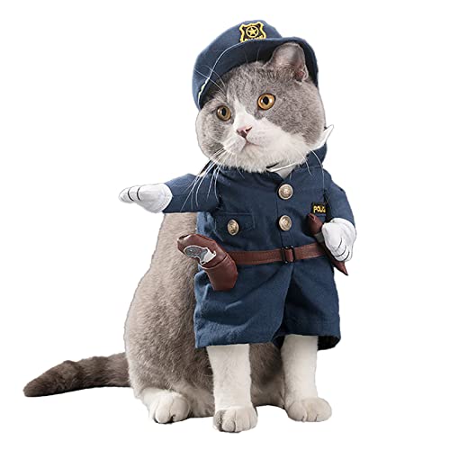 Haustier Hund Katze Halloween Kostüme, Der Cowboy für Party Weihnachten besondere Anlässe Kostüm, West Cowboy Uniform mit Hut, Lustiges Haustier Cowboy Outfit Kleidung 【S Type-3】 von OYUEGE