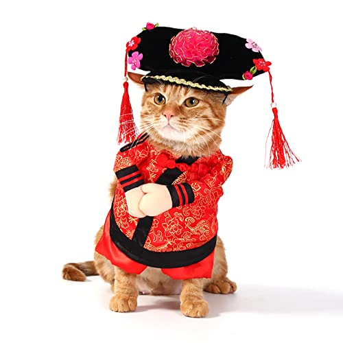 Haustier Hund Katze Halloween Kostüme, Der Cowboy für Party Weihnachten besondere Anlässe Kostüm, West Cowboy Uniform mit Hut, Lustiges Haustier Cowboy Outfit Kleidung 【S Type-6】 von OYUEGE