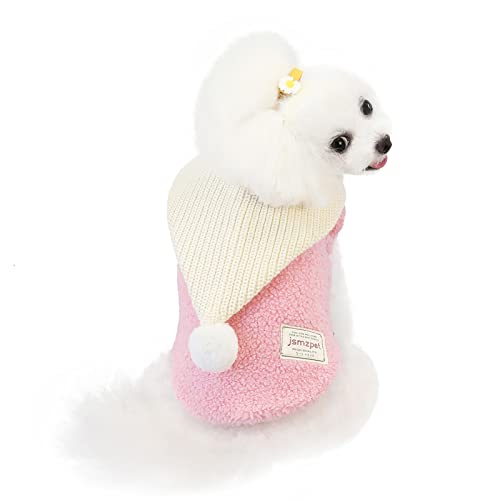 Haustierkleidung Bedruckter Pullover Welpen Kapuzenpullover Kaltwetter Hundemäntel für kleine mittelgroße Hunde Katzen 【S Rosa】 von OYUEGE