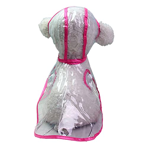Hund Regenmantel mit Kapuze Poncho Transparent Regenmantel für Kleine Hunde Wasserdicht Welpe Katzen Haustiere Wasserdicht Hundemäntel Rose Rot L von OYUEGE