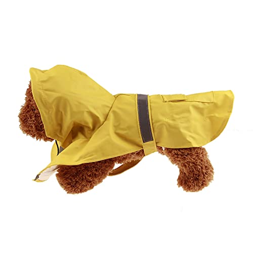 Hunde-Regenmantel, wasserdichte Hundejacke mit Tasche und reflektierendem Riemen, Hunde-Regenmantel, Welpen-Regenmantel für Welpen und extra kleine, mittelgroße Hunde, Kleidung, Farbe C M von OYUEGE