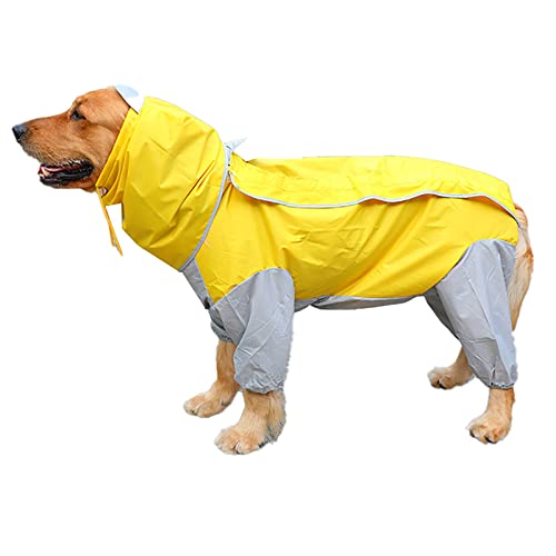 Hunde-Regenmantel, wasserdichte Regenjacke mit Kapuze, atmungsaktiv, leicht, für Hunde, wasserdichte Jacke für kleine, mittelgroße und große Hunde, Farbe A L von OYUEGE