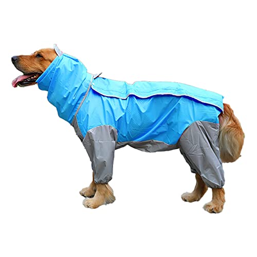 Hunde-Regenmantel, wasserdichte Regenjacke mit Kapuze, atmungsaktiv, leicht, für Hunde, wasserdichte Jacke für kleine, mittelgroße und große Hunde, Farbe D L von OYUEGE