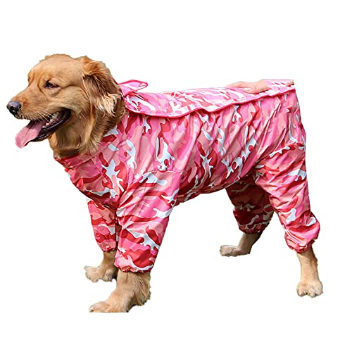 Hunde-Regenmantel, wasserdichte Regenjacke mit Kapuze, atmungsaktiv, leicht, für Hunde, wasserdichte Jacke für kleine, mittelgroße und große Hunde, Farbe G M von OYUEGE