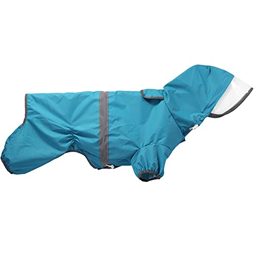 Hunde-Regenmantel mit Kapuze, regen- und wasserabweisend, verstellbarer Kordelzug, Hundemantel mit Beinen, reflektierend, stilvoll, Premium-Hunde-Regenmantel, Größe M bis XXXL, Blau, L Hunde-Regenmantel mit Kapuze, regen- und wasserabweisend, verstellbarer Kordelzug, Hundemantel mit Beinen, reflektierend, stilvoll, Premium-Hunde-Regenmantel, Größe M bis XXXL, Blau, L von OYUEGE