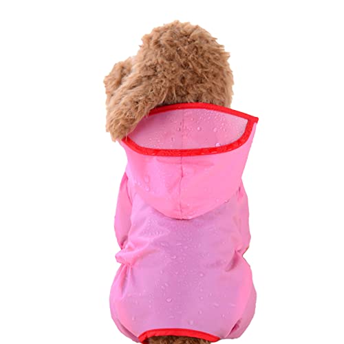 Hunde-Regenmantel mit Poncho-Hoodie, Welpen-Regenmantel, verstellbare Haustier-Regenjacke mit Leinenloch für kleine und mittelgroße Hunde, Rosa XS Hunde-Regenmantel mit Poncho-Hoodie, Welpen-Regenmantel, verstellbare Haustier-Regenjacke mit Leinenloch für kleine und mittelgroße Hunde, Rosa XS von OYUEGE