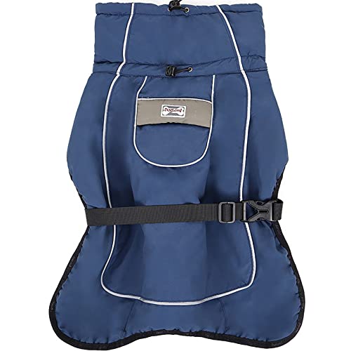 Hunde-Wintermantel für kleine, mittelgroße und große Hunde, maschinenwaschbar, Kleidung, Welpen, wendbar, warme Weste, Hunde, Weihnachtsanzug für kaltes Wetter, 【L Blau】 von OYUEGE