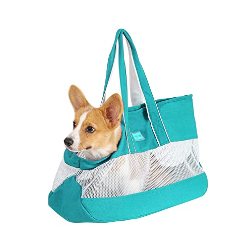 Hundetragetaschen, faltbare Haustierhandtasche, Tragetasche/Schultertasche für 5 kg kleine Tiere, Kaninchen, Hunde, Katzen, Outdoor, Spazierengehen, U-Bahn, Grün von OYUEGE
