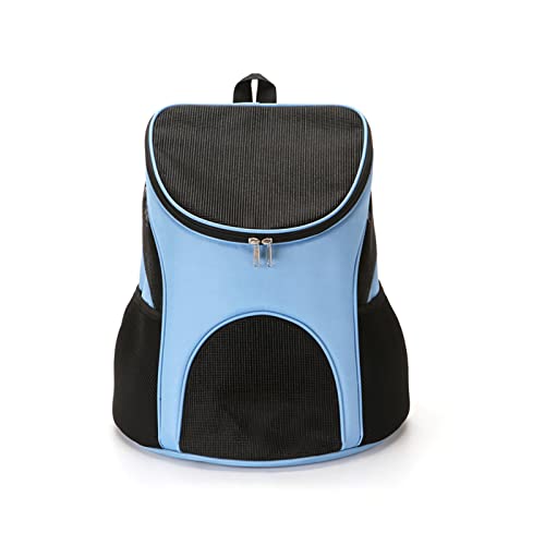 Katzentragetasche, Haustiertragerucksack Hundetrage für kleine Hunde und Katzen, tragbarer atmungsaktiver Hunderucksack, Welpentragetasche für Wandern, große Größe, blau von OYUEGE