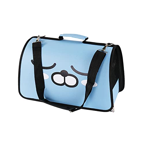 Katzentragetasche, Reise-Haustier-Tragetasche für kleine Hunde für Auto Reisen mit Belüftung Meerschweinchen Kleine Katzen Tragetasche Käfig Hundebox (M, Blau) von OYUEGE