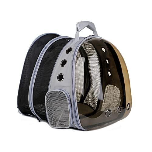 Katzentragetasche Rucksack, vorne erweiterbar, transparent, für kleine Hunde bis zu 5,9 kg, Rucksack für dicke Katzen, Braun von OYUEGE
