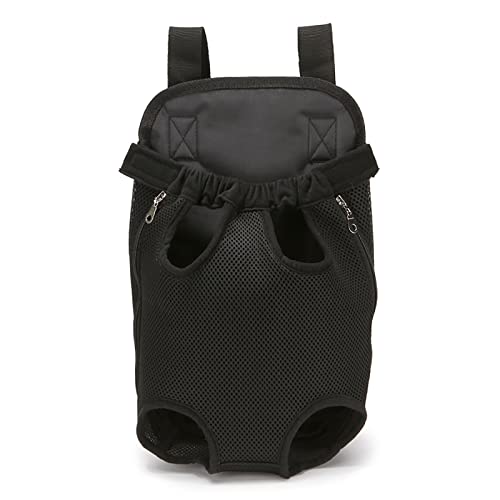 Legs Out Hunde-Rucksack mit Frontseite, freihändig, verstellbar, für Spaziergänge, Wandern, Fahrrad und Motorrad (groß, schwarz) von OYUEGE
