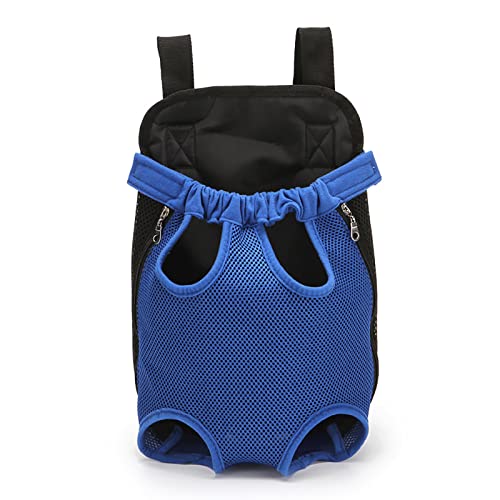 Legs Out Hunde-Tragetasche, vorderseitig, freihändig, verstellbar, für Spaziergänge, Wandern, Fahrrad und Motorrad (klein, blau) von OYUEGE