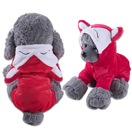 Pet Supplies Puzzle Bommel-Stil Haustier Biber Winter Kleidung mit Hut Hund Kostüm Warm Casual Coat Hoodie 【XL Farbe-8】 von OYUEGE