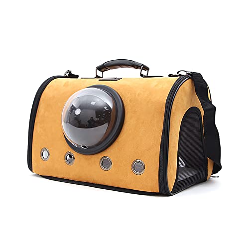 Transporttasche für Haustiere, Weltraumkapseln, transparente Taschen für Katzen und Welpen, entworfen für Reisen, Wandern, Spaziergänge und Außenbereich, Gelb von OYUEGE