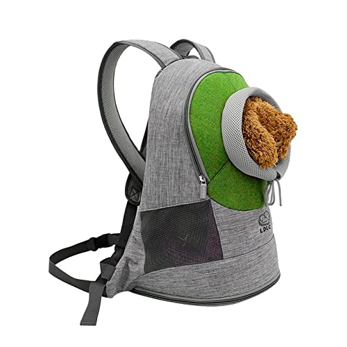Puupy Haustiertragetasche mit atmungsaktivem Head-Out-Design und doppelter Netzpolsterung an der Schulter für Reisen, Wandern, Größe L, Grün von OYUEGE