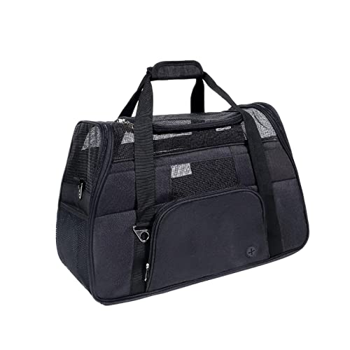 Weiche Seiten Haustier Tragetasche für Hunde & Katzen, Komfort Fluggesellschaft zugelassen unter dem Sitz Reise Tote Bag Rucksack, Reisetasche für kleine Tiere mit Mesh Oberseite und Seiten, Schwarz Weiche Seiten Haustier Tragetasche für Hunde & Katzen, Komfort Fluggesellschaft zugelassen unter dem Sitz Reise Tote Bag Rucksack, Reisetasche für kleine Tiere mit Mesh Oberseite und Seiten, Schwarz von OYUEGE
