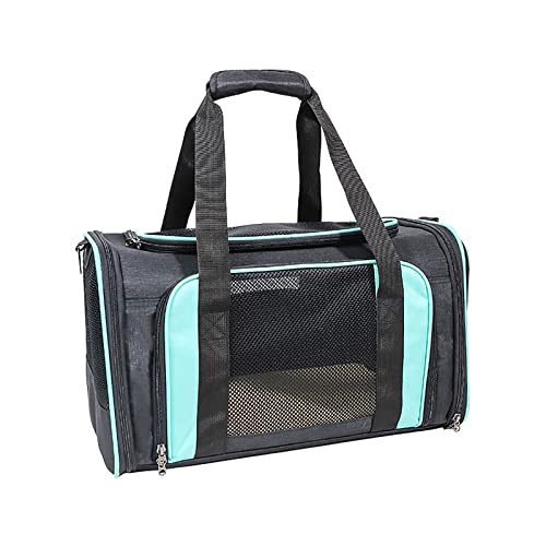 Welpentragetasche für kleine Hunde Katzentragetasche Tragbare Haustiertragetasche Reisetasche Faltbare Transporttasche für Hunde und Katzen mit Verriegelungs-Sicherheitsreißverschlüssen, Grün von OYUEGE