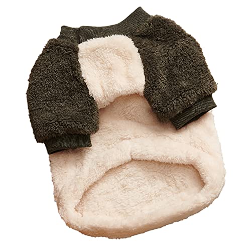 Winter Hund Hoodie Sweatshirts mit Taschen Warme Hundekleidung für kleine Hunde Chihuahua Mantel Kleidung Welpen Katze 【M Grün】 von OYUEGE