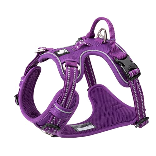 Hundegeschirr Ohne Ziehen, Reflektierende Hundeweste mit Clip Vorne und Weich Gepolstertem Vertikalem Griff, 3 Leinenbefestigungen für Kleine, Mittelgroße und Große Hunde,A-XLarge Hundegeschirr Ohne Ziehen, Reflektierende Hundeweste mit Clip Vorne und Weich Gepolstertem Vertikalem Griff, 3 Leinenbefestigungen für Kleine, Mittelgroße und Große Hunde,A-XLarge von JBNCRYGD