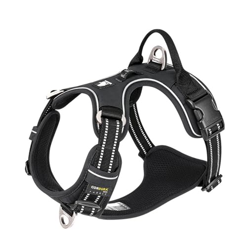 Hundegeschirr Ohne Ziehen, Reflektierende Hundeweste mit Clip Vorne und Weich Gepolstertem Vertikalem Griff, 3 Leinenbefestigungen für Kleine, Mittelgroße und Große Hunde,C-Small Hundegeschirr Ohne Ziehen, Reflektierende Hundeweste mit Clip Vorne und Weich Gepolstertem Vertikalem Griff, 3 Leinenbefestigungen für Kleine, Mittelgroße und Große Hunde,C-Small von OYWEHECE