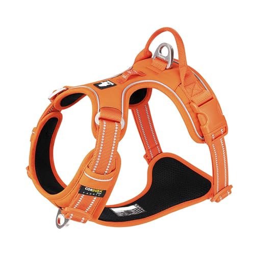 Hundegeschirr Ohne Ziehen, Reflektierende Hundeweste mit Clip Vorne und Weich Gepolstertem Vertikalem Griff, 3 Leinenbefestigungen für Kleine, Mittelgroße und Große Hunde,I-Large Hundegeschirr Ohne Ziehen, Reflektierende Hundeweste mit Clip Vorne und Weich Gepolstertem Vertikalem Griff, 3 Leinenbefestigungen für Kleine, Mittelgroße und Große Hunde,I-Large von JBNCRYGD