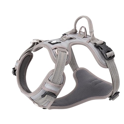 Hundegeschirr Ohne Ziehen, Reflektierende Hundeweste mit Clip Vorne und Weich Gepolstertem Vertikalem Griff, 3 Leinenbefestigungen für Kleine, Mittelgroße und Große Hunde,N-Large Hundegeschirr Ohne Ziehen, Reflektierende Hundeweste mit Clip Vorne und Weich Gepolstertem Vertikalem Griff, 3 Leinenbefestigungen für Kleine, Mittelgroße und Große Hunde,N-Large von JBNCRYGD