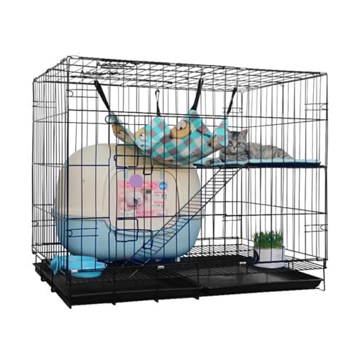 OYWEHECE Klappkäfig für Haustiere, Metalldraht-Hundekäfig, Tragbarer Hundelaufstall mit Toilettenwand für Welpen, Katzen, Kaninchen, Kleine und Mittelgroße Tiere, 70 X 51 X 58 cm von DVUHYPBH(売店)