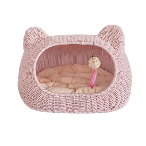 Sommer Handgemachtes Gewebtes Haustierbett Rattan Korb Katzenbett Korb Hausbett Schlafbett für Waschbares Haustierhaus Nest Indoor Katze,C-L Sommer Handgemachtes Gewebtes Haustierbett Rattan Korb Katzenbett Korb Hausbett Schlafbett für Waschbares Haustierhaus Nest Indoor Katze,C-L von OYWEHECE