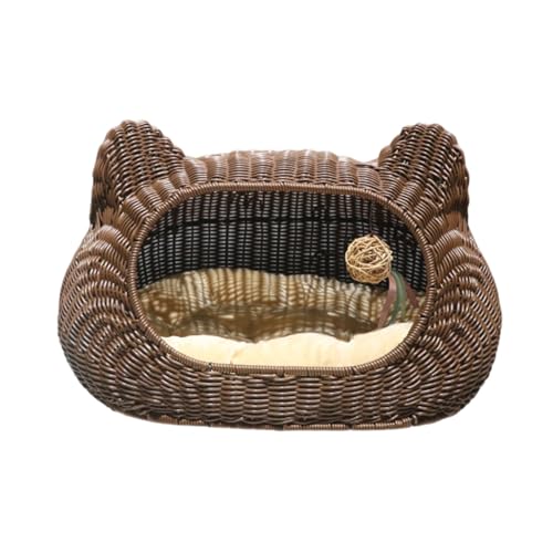 Sommer Handgemachtes Gewebtes Haustierbett Rattan Korb Katzenbett Korb Hausbett Schlafbett für Waschbares Haustierhaus Nest Indoor Katze,E-L Sommer Handgemachtes Gewebtes Haustierbett Rattan Korb Katzenbett Korb Hausbett Schlafbett für Waschbares Haustierhaus Nest Indoor Katze,E-L von OYWEHECE