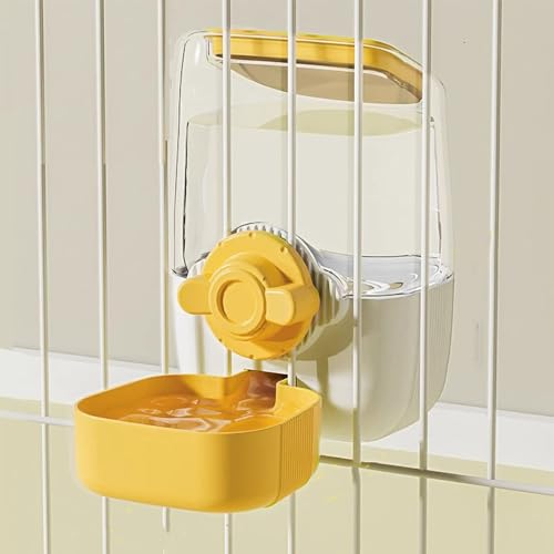 Automatischer Futterspender für Haustiere, Schwerkraft-Kaninchen-Futterstation und Wasser-Set, Käfig, Katze, Futternapf, Futterstation für Welpen, Kätzchen, Chinchilla, Igel, Meerschweinchen (gelbes von OYYJIG