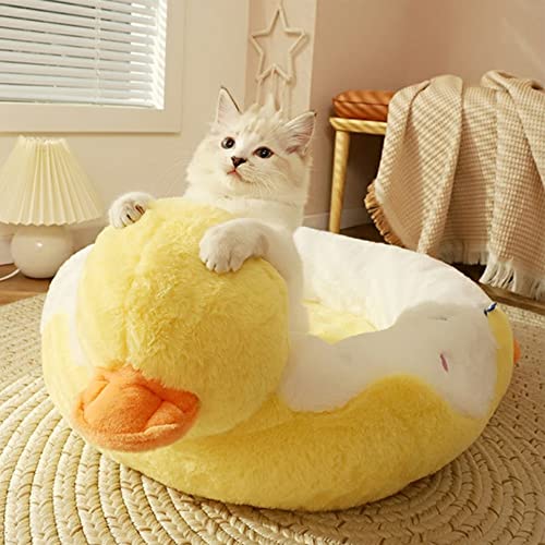 OYhmc 55x55x15cm Selbsterhitzende Ente Form High Elastic Foam Haustier Katze Bett Sofa für Katzen und Welpen, gelb + weiß OYhmc 55x55x15cm Selbsterhitzende Ente Form High Elastic Foam Haustier Katze Bett Sofa für Katzen und Welpen, gelb + weiß von OYhmc