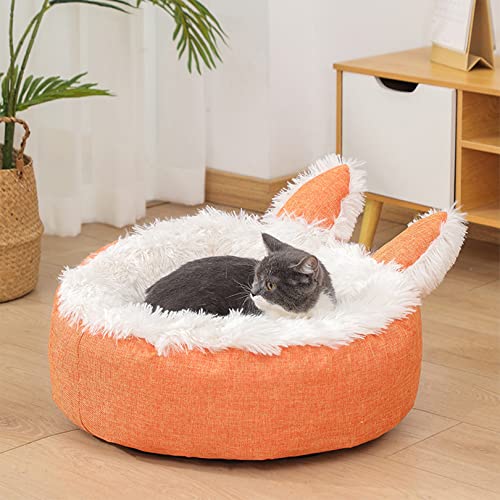 OYhmc Kaninchenohr-förmiges Katzenbett für Hauskatzen, maschinenwaschbar, Flauschiges rundes Haustierbett rutschfest, beruhigend weiches Plüschkissen für kleine Hunde und Kätzchen OYhmc Kaninchenohr-förmiges Katzenbett für Hauskatzen, maschinenwaschbar, Flauschiges rundes Haustierbett rutschfest, beruhigend weiches Plüschkissen für kleine Hunde und Kätzchen von OYhmc
