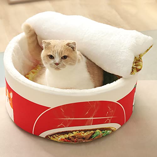 OYhmc Katze Nest Instant-Nudeln Form Katze Haus Katze Schlafsofa niedlich und komfortabel Haustier Haus abnehmbar weiches Haustier Bett für Kätzchen und Hunde OYhmc Katze Nest Instant-Nudeln Form Katze Haus Katze Schlafsofa niedlich und komfortabel Haustier Haus abnehmbar weiches Haustier Bett für Kätzchen und Hunde von OYhmc