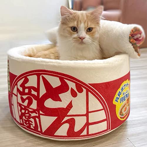 OYhmc Noodle Cup Haustierbett Indoor Hund, Ramen Schüssel Katzenbett Hund, Welpe, Kätzchen, Kaninchen, abnehmbare und waschbare Matte, japanischer Stil OYhmc Noodle Cup Haustierbett Indoor Hund, Ramen Schüssel Katzenbett Hund, Welpe, Kätzchen, Kaninchen, abnehmbare und waschbare Matte, japanischer Stil von OYhmc