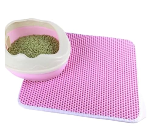 OZLIYY Katzentoilettenmatte mit Geschenk, doppellagig, wasserdicht, rutschfest, Sand, waschbare Bettmatte, saubere Unterlage, Produkte (Rosa) von OZLIYY