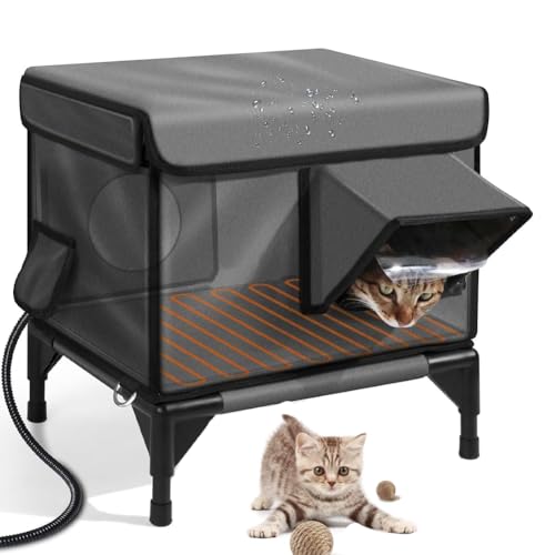 Erhöhter Basis-HeizkaterhausOutdoor-Katerunterkunft Für Wildkatzen, Isolierte Katzenunterkunft Mit Zwei Ausgängen, Sichere Ausweich Tür & Magnetverschluss, Wetterfest, Geeignet Für Wild- Und Stallk Erhöhter Basis-HeizkaterhausOutdoor-Katerunterkunft Für Wildkatzen, Isolierte Katzenunterkunft Mit Zwei Ausgängen, Sichere Ausweich Tür & Magnetverschluss, Wetterfest, Geeignet Für Wild- Und Stallk von OZPPM