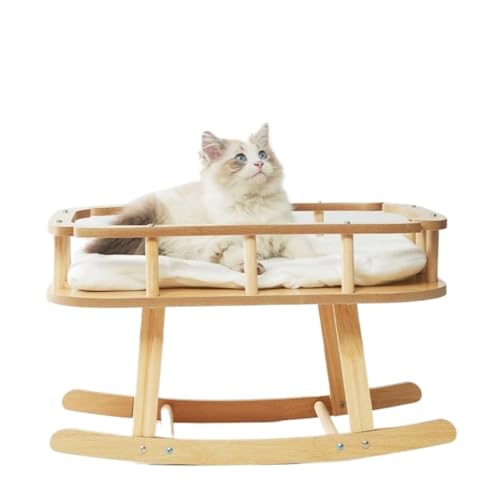 OZWYCY Haustierbett Katzenbett, Holz-Hängematte for Haustiere, Katzenbett, kann in Allen Jahreszeiten verwendet Werden, Katzen-Schaukelmatte, abnehmbar und waschbar, Welpen-Campingbett Katzennest OZWYCY Haustierbett Katzenbett, Holz-Hängematte for Haustiere, Katzenbett, kann in Allen Jahreszeiten verwendet Werden, Katzen-Schaukelmatte, abnehmbar und waschbar, Welpen-Campingbett Katzennest von OZWYCY