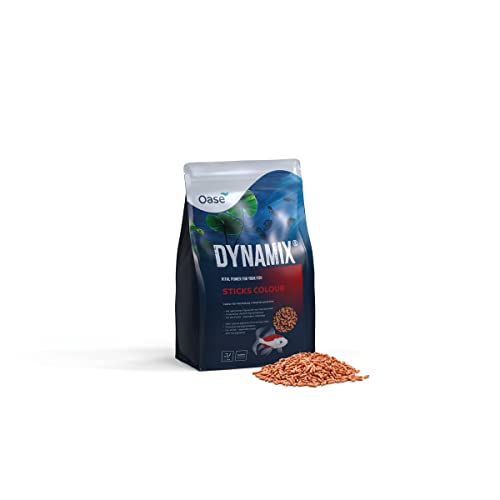 OASE Dynamix Sticks Colour 4 L - Teichfischfutter mit natürlichen Pigmenten aus Garnelenmehl für Brillianz und intensive Farbe bei rotfarbigen Fischen, gleichmäßiges Wachstum von Oase