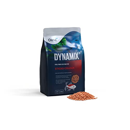 OASE Dynamix Sticks Colour 8 L - Teichfischfutter mit natürlichen Pigmenten aus Garnelenmehl für Brillianz und intensive Farbe bei rotfarbigen Fischen, gleichmäßiges Wachstum von Oase