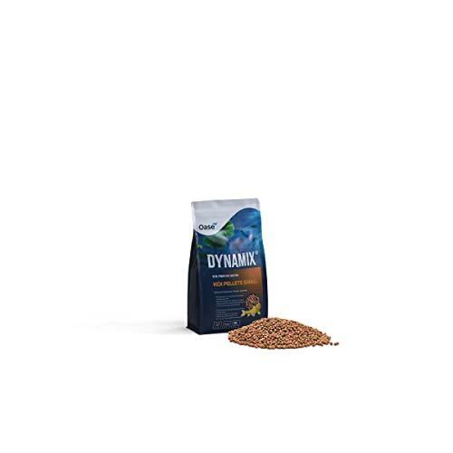 OASE Dynamix Koi Pellet klein 1 L, Fischfutter, Koifutter, Teichfischfutter, 3-4 mm große Pellets, ausgewogene Ernährung für alle Kois bis 20 cm Körperlänge, natürlich schönes Wachstum von Oase